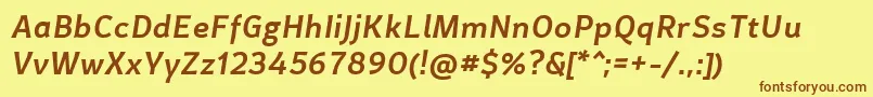 CertaSansMediumItalic Font – Brown Fonts on Yellow Background