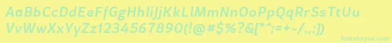 CertaSansMediumItalic Font – Green Fonts on Yellow Background