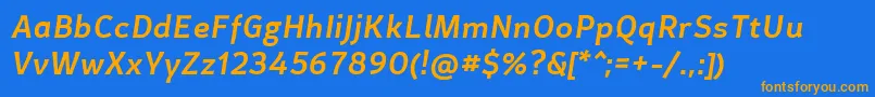 CertaSansMediumItalic Font – Orange Fonts on Blue Background