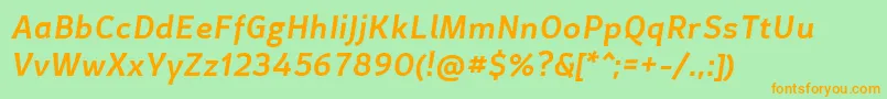 CertaSansMediumItalic Font – Orange Fonts on Green Background