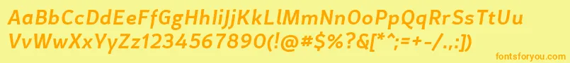 CertaSansMediumItalic Font – Orange Fonts on Yellow Background
