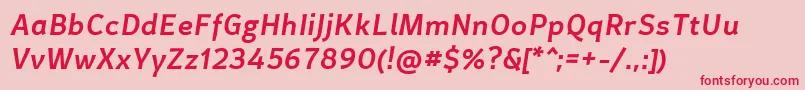 Fonte CertaSansMediumItalic – fontes vermelhas em um fundo rosa