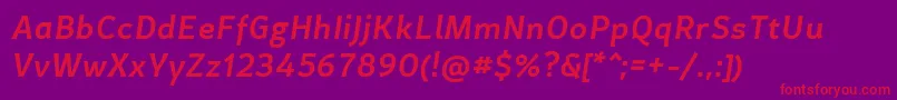 CertaSansMediumItalic Font – Red Fonts on Purple Background