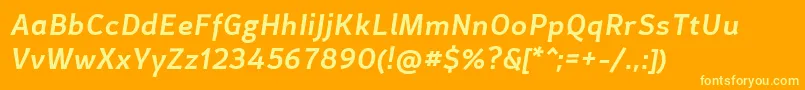 CertaSansMediumItalic Font – Yellow Fonts on Orange Background