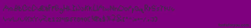 フォントDeflatedAndSloppy – 紫の背景に黒い文字