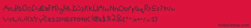 DeflatedAndSloppy Font – Black Fonts on Red Background