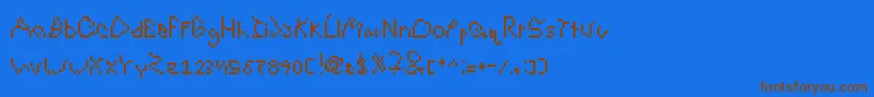 DeflatedAndSloppy Font – Brown Fonts on Blue Background