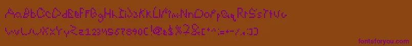 Шрифт DeflatedAndSloppy – фиолетовые шрифты на коричневом фоне