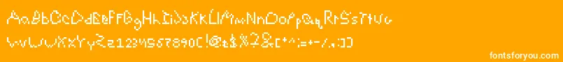 Lisätietoja DeflatedAndSloppy-fontista DeflatedAndSloppy-fontti – valkoiset fontit oranssilla taustalla