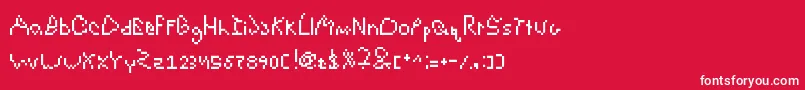 DeflatedAndSloppy-Schriftart – Weiße Schriften auf rotem Hintergrund
