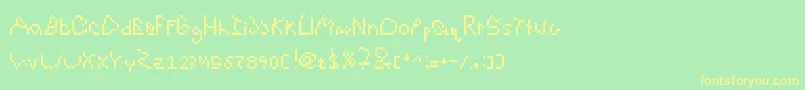 DeflatedAndSloppy Font – Yellow Fonts on Green Background