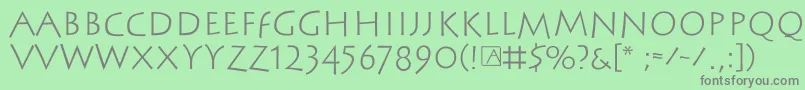 フォントSteinantik – 緑の背景に灰色の文字