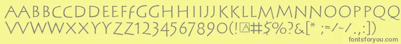 Steinantik-Schriftart – Graue Schriften auf gelbem Hintergrund