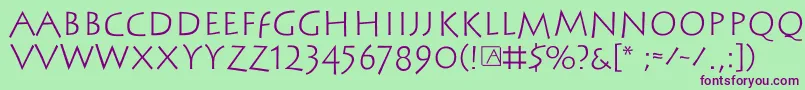 Steinantik-fontti – violetit fontit vihreällä taustalla