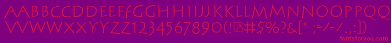 フォントSteinantik – 紫の背景に赤い文字
