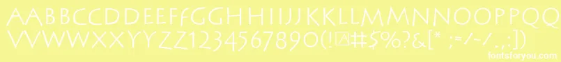Steinantik-fontti – valkoiset fontit keltaisella taustalla