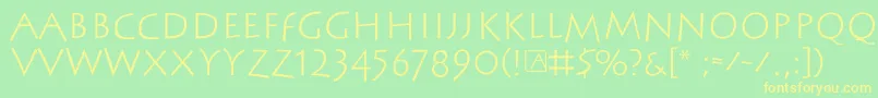 Steinantik Font – Yellow Fonts on Green Background