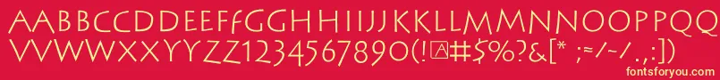 Steinantik Font – Yellow Fonts on Red Background