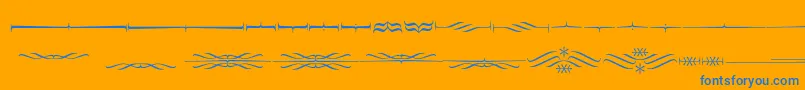 Fonte Foglihtendeh04 – fontes azuis em um fundo laranja