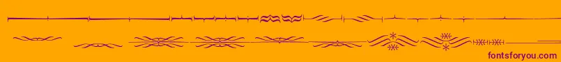 Foglihtendeh04-fontti – violetit fontit oranssilla taustalla