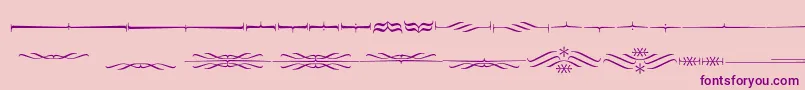 Foglihtendeh04-fontti – violetit fontit vaaleanpunaisella taustalla