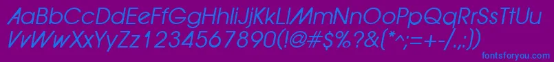 ForwardadOblique Font – Blue Fonts on Purple Background