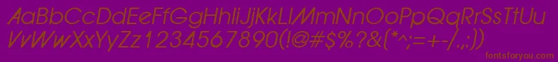 ForwardadOblique Font – Brown Fonts on Purple Background