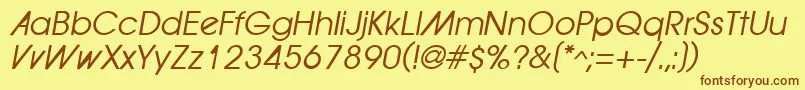 ForwardadOblique Font – Brown Fonts on Yellow Background