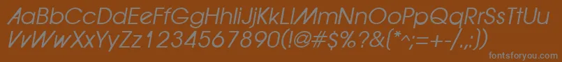 フォントForwardadOblique – 茶色の背景に灰色の文字