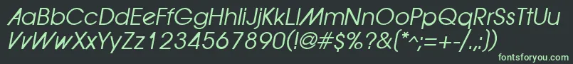 ForwardadOblique Font – Green Fonts on Black Background