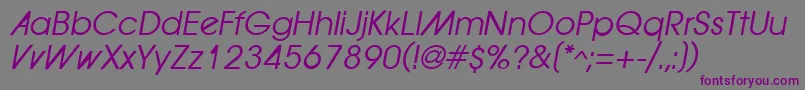 ForwardadOblique Font – Purple Fonts on Gray Background