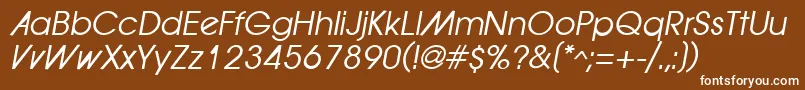 ForwardadOblique Font – White Fonts on Brown Background