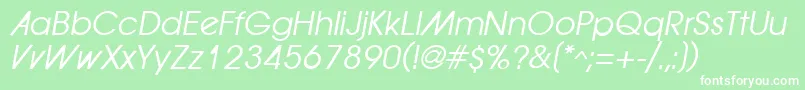 ForwardadOblique Font – White Fonts on Green Background