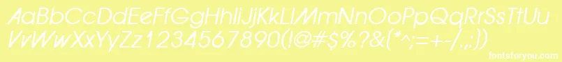 ForwardadOblique Font – White Fonts on Yellow Background