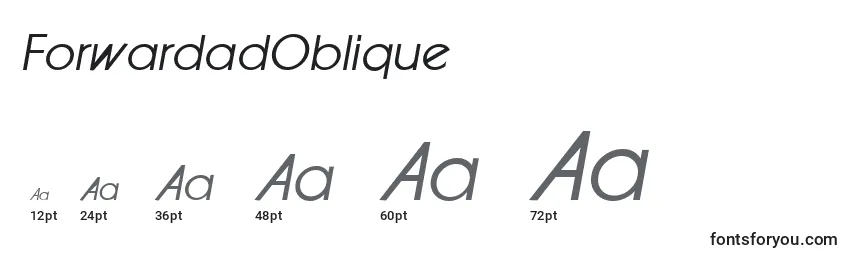 Размеры шрифта ForwardadOblique