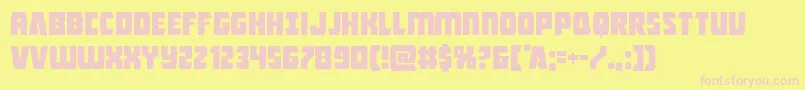 Intergalactic-Schriftart – Rosa Schriften auf gelbem Hintergrund