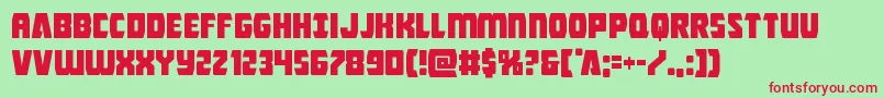 Intergalactic Font – Red Fonts on Green Background