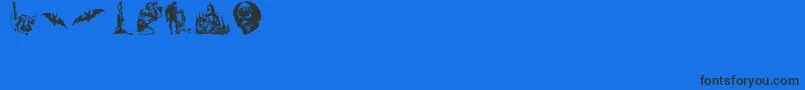 HorrorDingbats Font – Black Fonts on Blue Background