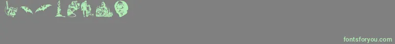 HorrorDingbats-Schriftart – Grüne Schriften auf grauem Hintergrund