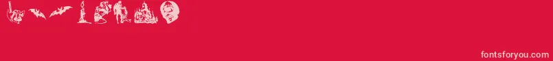 Fonte HorrorDingbats – fontes rosa em um fundo vermelho
