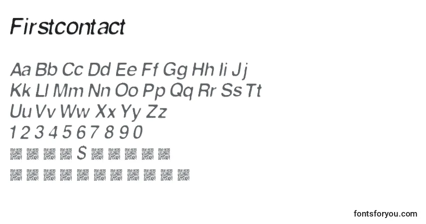 Firstcontact-fontti – aakkoset, numerot, erikoismerkit