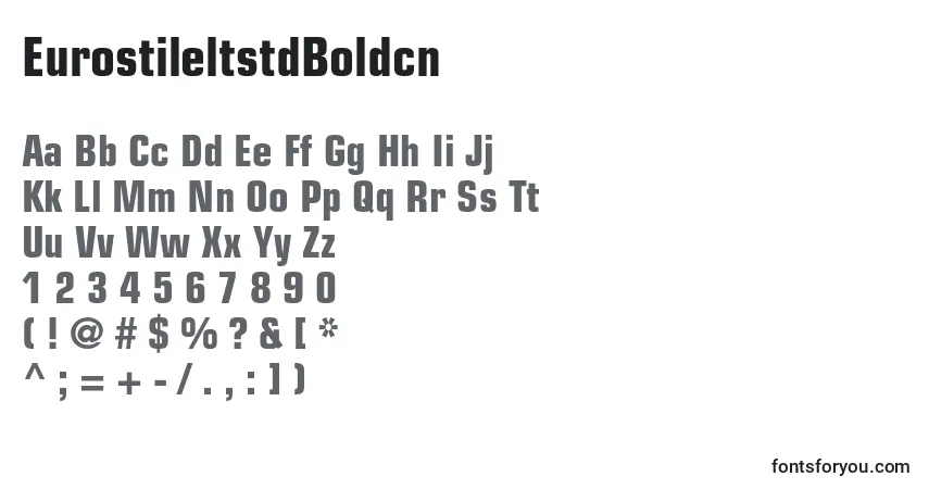 Шрифт EurostileltstdBoldcn – алфавит, цифры, специальные символы