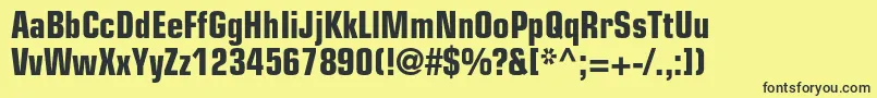 Fonte EurostileltstdBoldcn – fontes pretas em um fundo amarelo