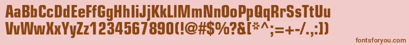 EurostileltstdBoldcn Font – Brown Fonts on Pink Background