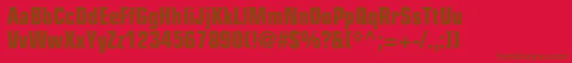 EurostileltstdBoldcn-fontti – ruskeat fontit punaisella taustalla