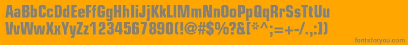 EurostileltstdBoldcn-Schriftart – Graue Schriften auf orangefarbenem Hintergrund