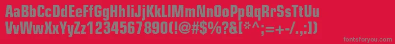EurostileltstdBoldcn Font – Gray Fonts on Red Background