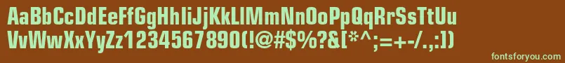 EurostileltstdBoldcn-fontti – vihreät fontit ruskealla taustalla