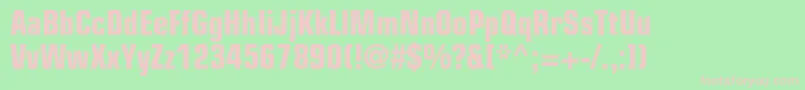 EurostileltstdBoldcn-Schriftart – Rosa Schriften auf grünem Hintergrund