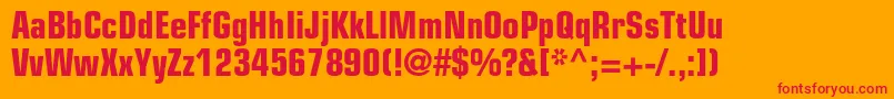 Шрифт EurostileltstdBoldcn – красные шрифты на оранжевом фоне